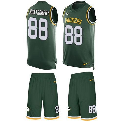 Nike Packers #88 Ty Montgomery Green Team Color Men's Stitched NFL Limited Tank Top Suit Jersey - Click Image to Close